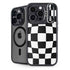 Black and White Zoomed Checkerboard iPhone 15 Pro Kickstand Case
